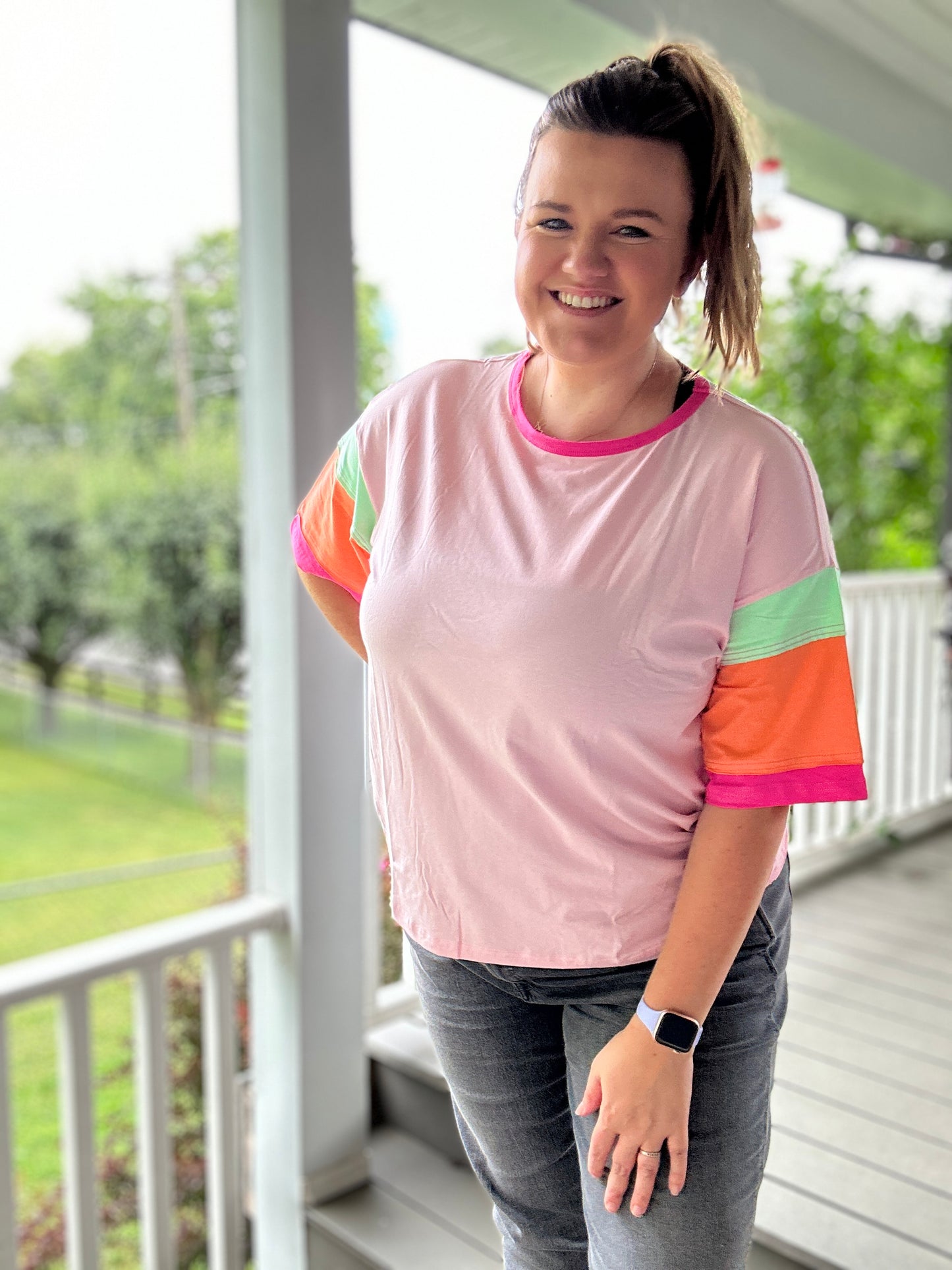 Easy Going Color-block Top