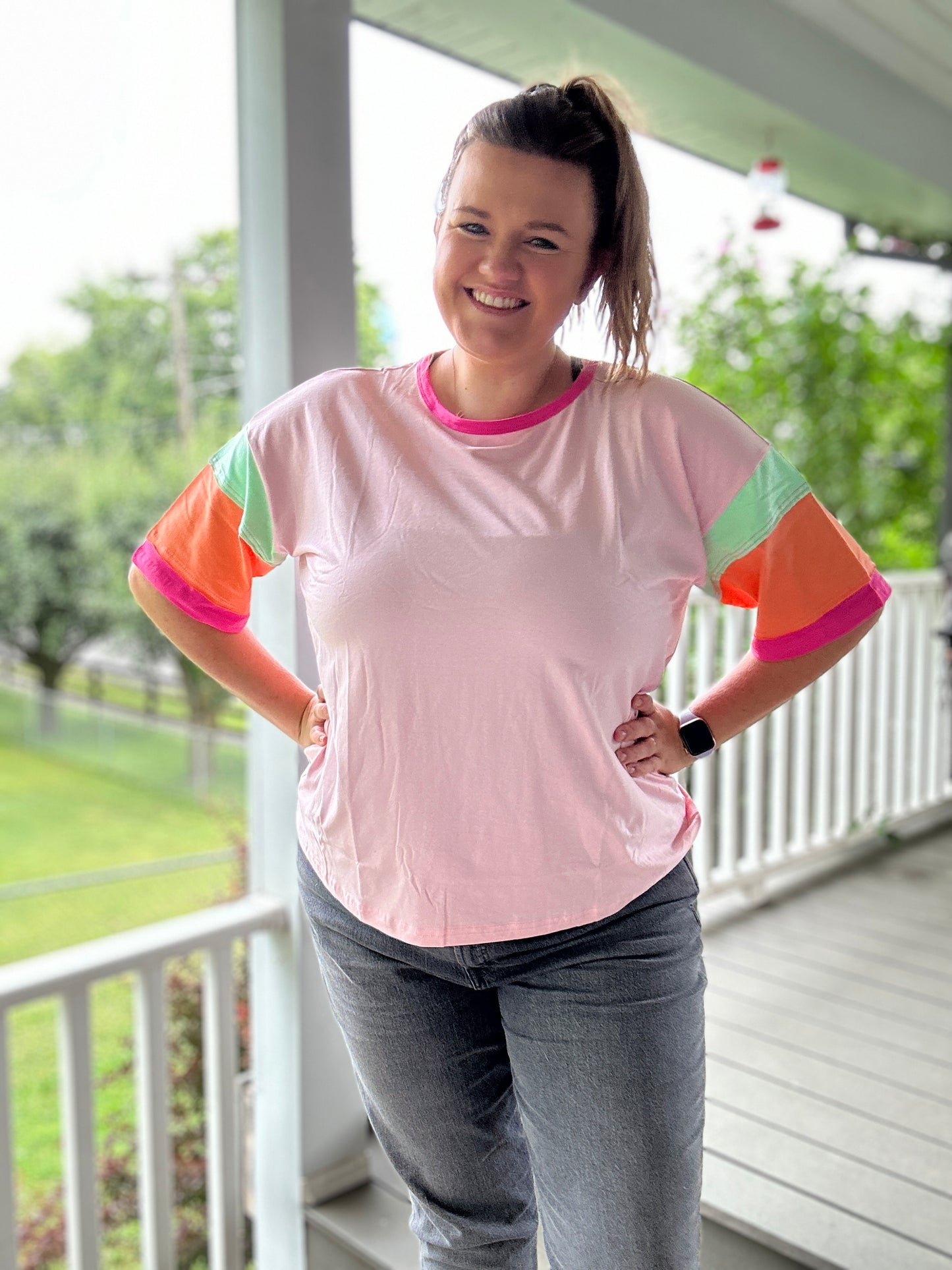 Easy Going Color-block Top